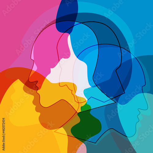 People, human concept. Abstract color background. Vector ilustration.