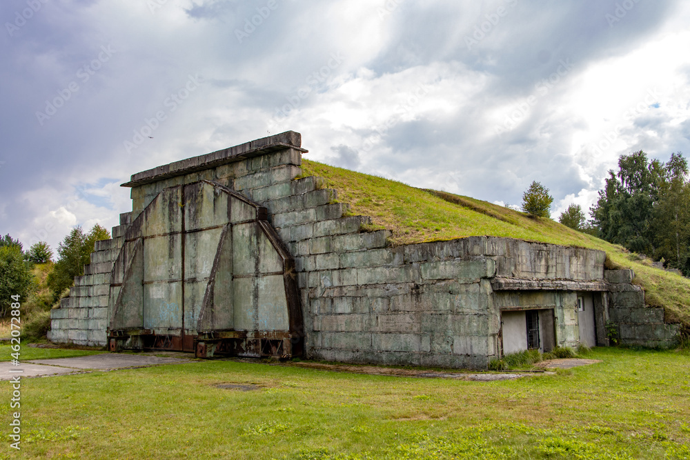 Hangars at a former military airport in northern Czech republic, used by the Soviet army. Hangars at a former military airport in northern Czech republic, used by the Soviet army.