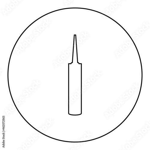 Sealant Silicone Polyurethane foam icon in circle round black color vector illustration solid outline style image