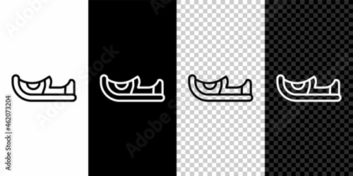Set line Traditional indian shoes icon isolated on black and white background. Vector