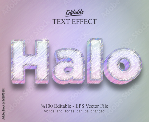 Halo editable text effect photo
