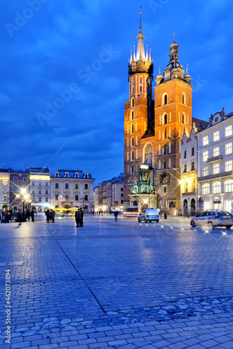 Old Town square in Krakow, Poland #462073894