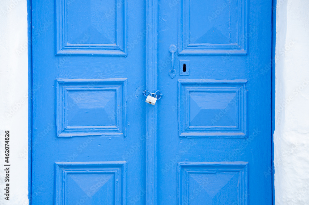blue door with background