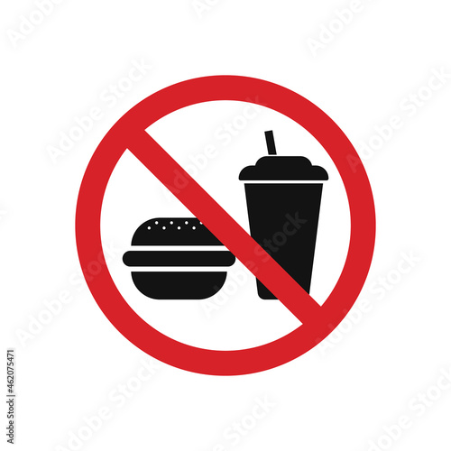 No fast food icon.Vector illustration isolated on white background.