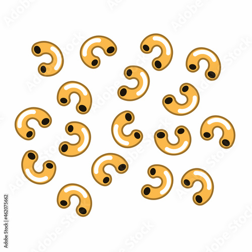 macaroni food pattern background vector design