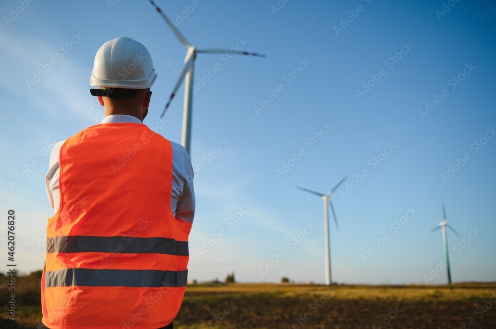 Windmill engineer inspection and progress check wind turbine Windmill engineer inspection and progress check wind turbine