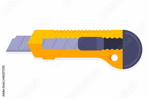 yellow clerical cutter on a white background. flat vector illustration.