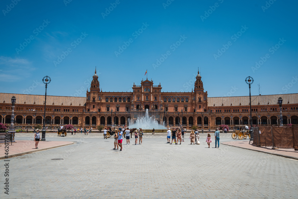 Obraz premium square with lake and old building