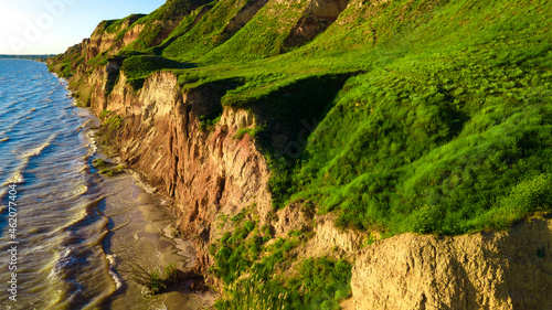 canyon cliffs seashore ocean top view