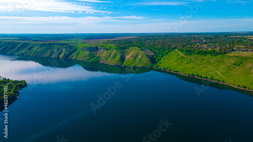 canyon river islands cliff top view