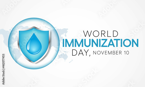 World Immunization day is observed every year on November 10, it is the process by which an individual's immune system becomes fortified against an agent. Vector illustration