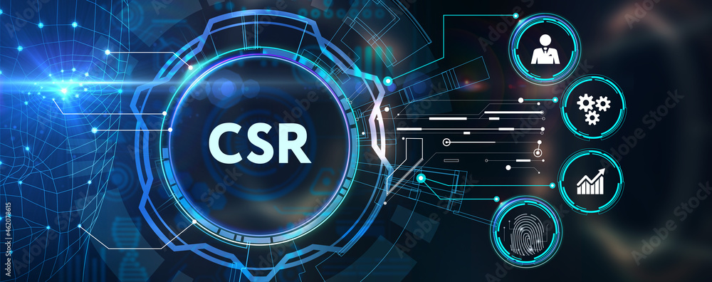 CSR abbreviation, modern technology concept. Business, Technology, Internet and network concept