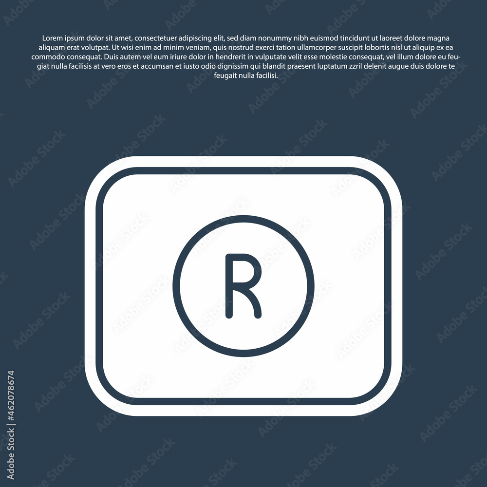 Blue line Record button icon isolated on blue background. Rec button. Vector Blue line Record button icon isolated on blue background. Rec button. Vector
