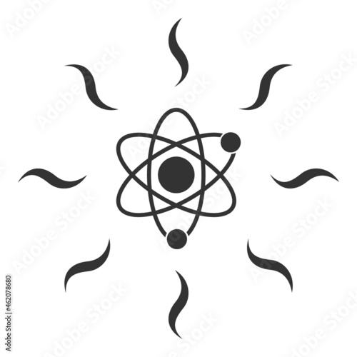 Quantum radiation vector icon. A flat illustration design used for quantum radiation icon, on a white background.
