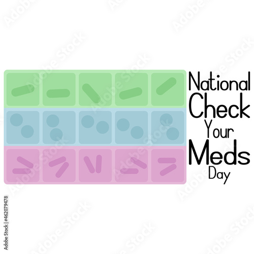 National Check Your Meds Day, idea for poster, banner, flyer or postcard