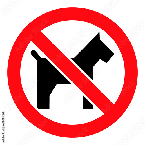 No dogs vector icon. A flat illustration design used for no dogs icon, on a white background.