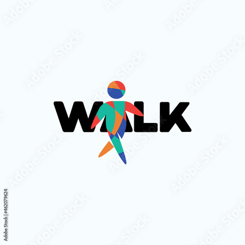 Walk. Logo template.