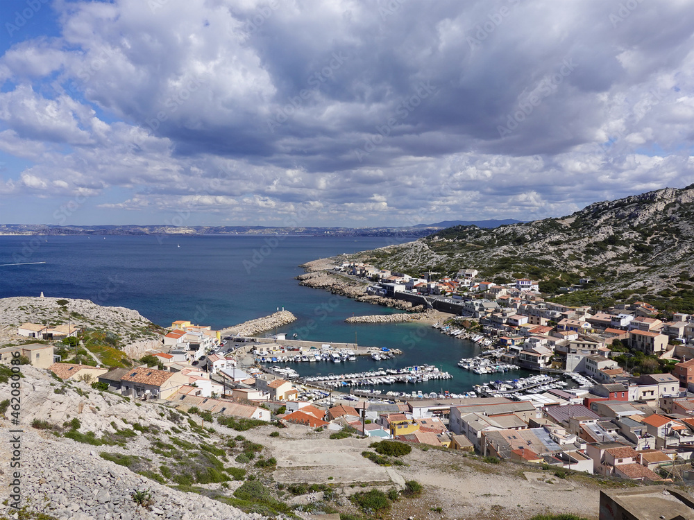 The port of Goudes, its typical village atmosphere in Marseille.