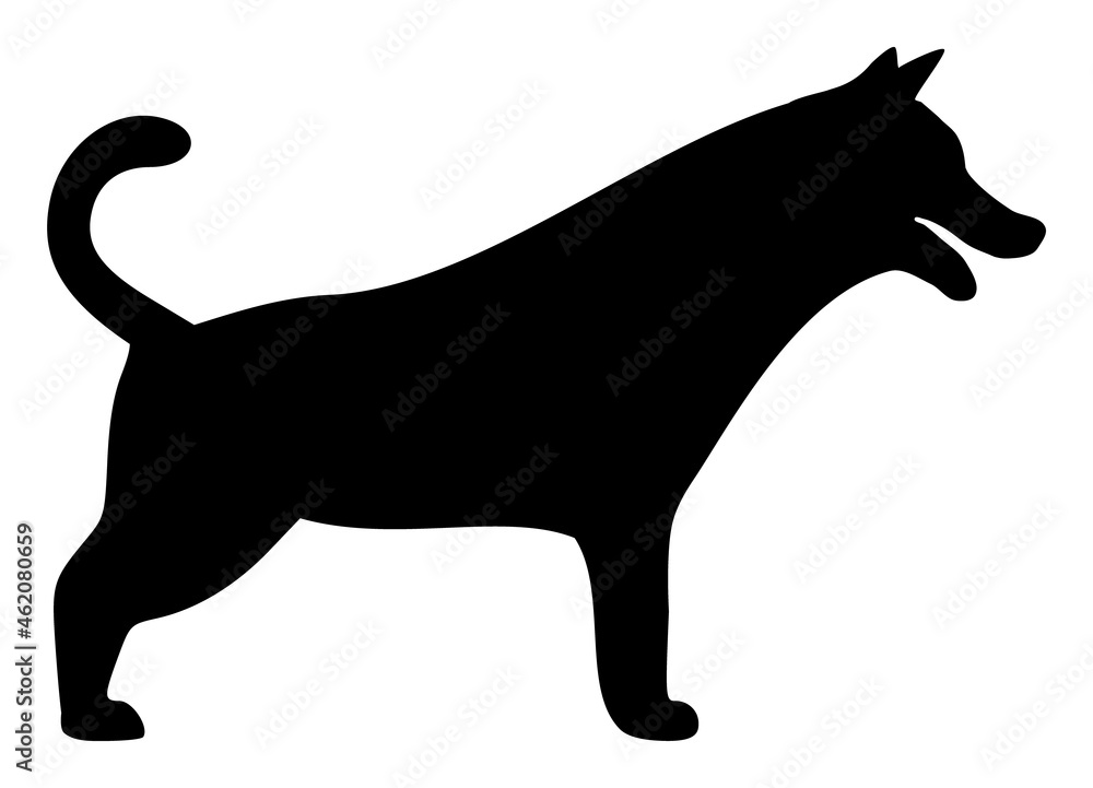 Dog vector illustration. A flat illustration design used for dog icon, on a white background.