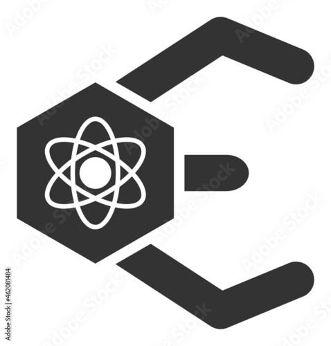 Atomic bot vector illustration. A flat illustration design used for atomic bot icon, on a white background.