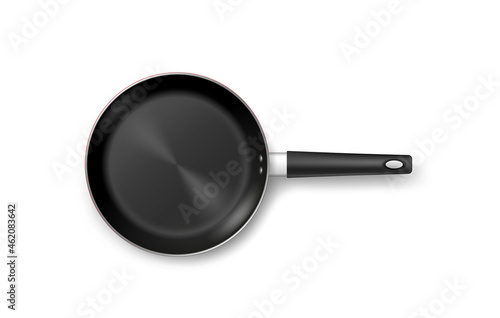 Φωτογραφία Frying pan with teflon cover, metal kitchenware for cooking