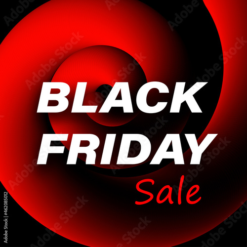 Black friday sale sign over red blend curve.