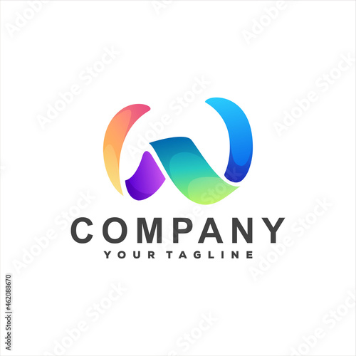 letter w gradient logo design
