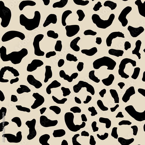 Seamless animal pattern with leopard dots. Creative wild texture for fabric, wrapping. Vector illustration