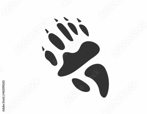 Obraz na płótnie Black coati paw print icon in flat style vector illustration