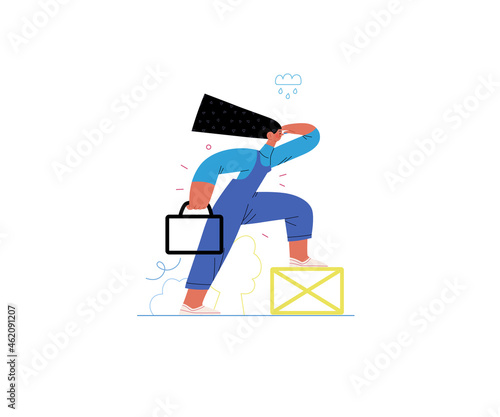 Startup illustration. Concept of building new business
