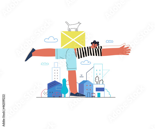 Startup illustration. Concept of building new business