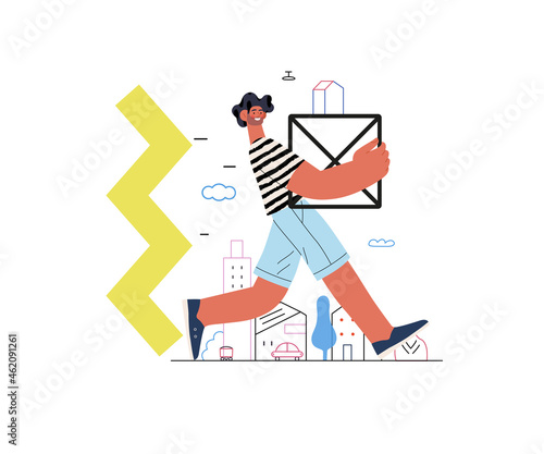 Startup illustration. Concept of building new business