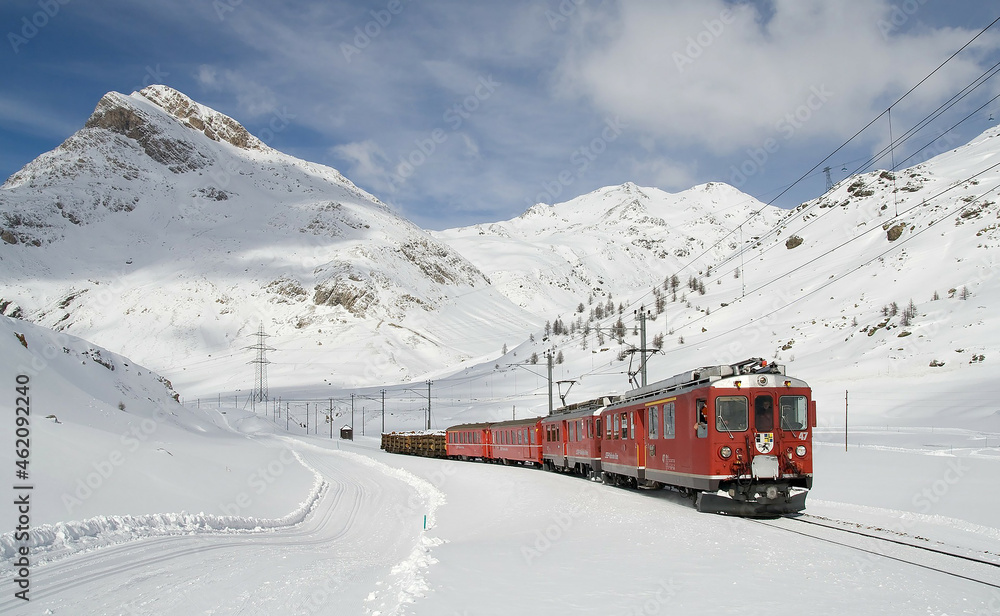 train on the snow 