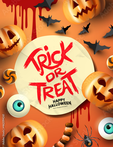 Halloween party event layout background design. Vector illustration.