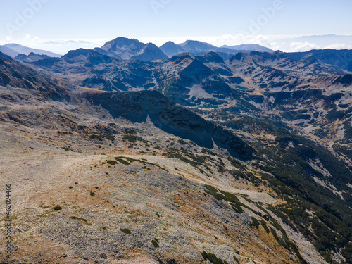 Aerial view of Around Polezhan peak, Pirin Mountain, Bulgaria