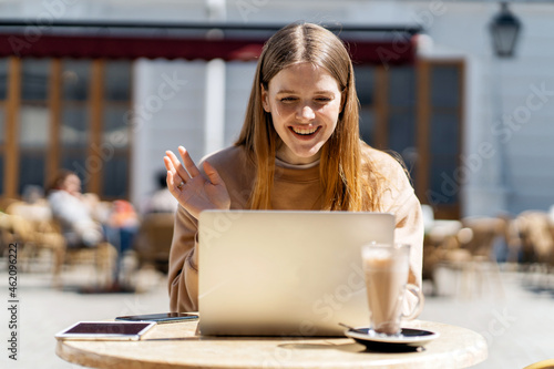  Hipster surf the internet. A freelancer is reading an e-book. A blogger communicates on a social network in a cafe.  A woman online communication uses a tablet chat.