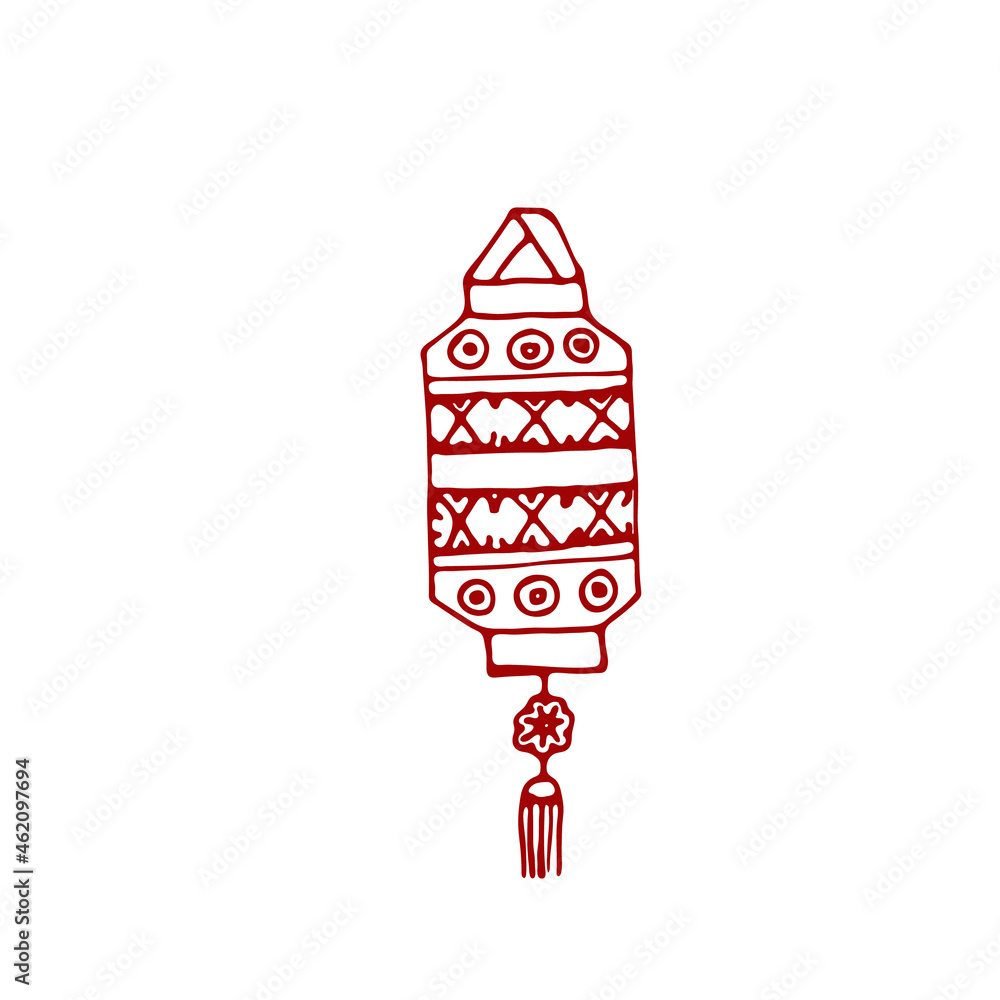 Lantern. Happy Chinese new year of The Tiger. Hand drawn doodle style. Lantern. Happy Chinese new year of The Tiger. Hand drawn doodle style.
