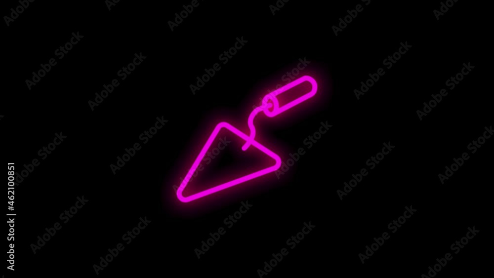 CONSTRUCTION line neon icon of for modern concepts, web and apps on white background. Motion graphic. CONSTRUCTION line neon icon of for modern concepts, web and apps on white background. Motion graphic.