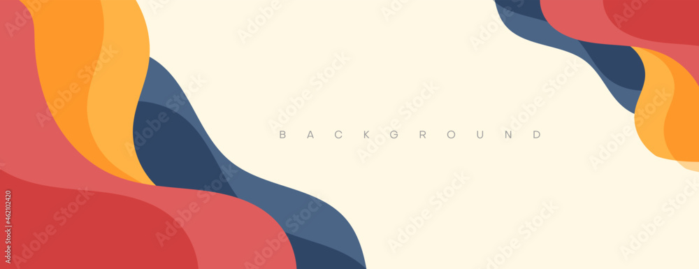 abstract colorful wave shapes banner background