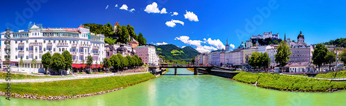 Salzburg mit Altstadt, Salzach, Staatsbrücke und Festung Hohensalzburg, Österreich photo