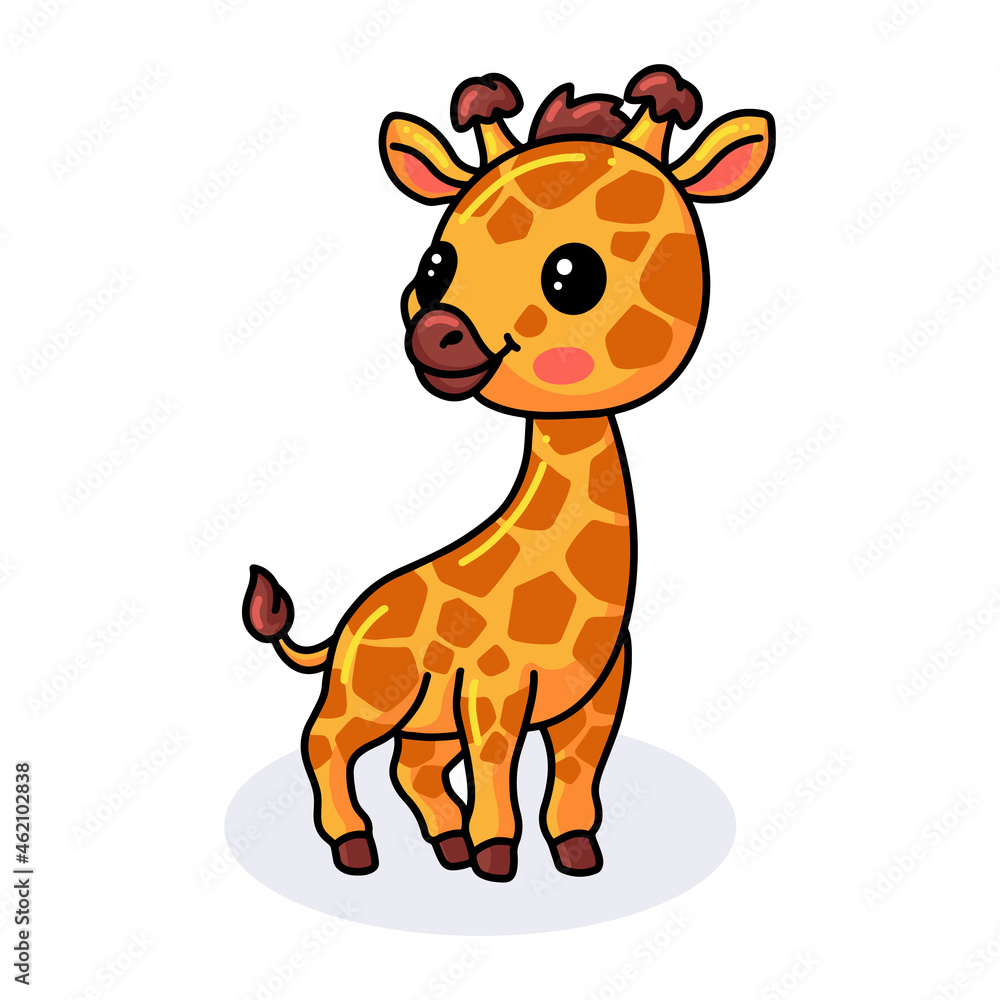 Cute happy little giraffe cartoon Cute happy little giraffe cartoon