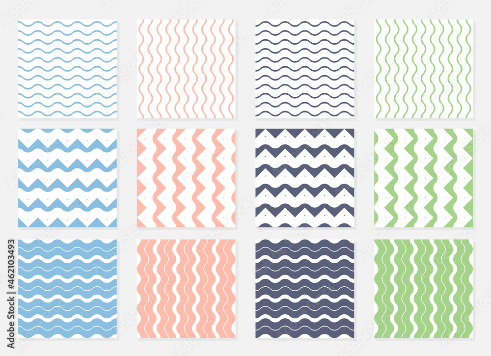 Set geometric seamless patterns. Vector illustration. Set geometric seamless patterns. Vector illustration.