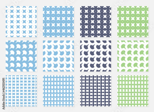 Set geometric seamless patterns. Vector illustration.