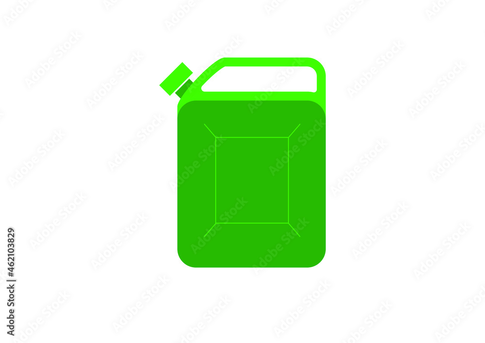 Green jerry can vector illustration on a white background Green jerry can vector illustration on a white background