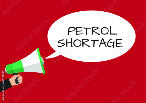 Petrol shortage simple megaphone vector illustration on a red background © jessicagirvan