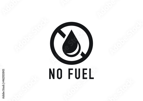 No Fuel black and white simple vector illustration