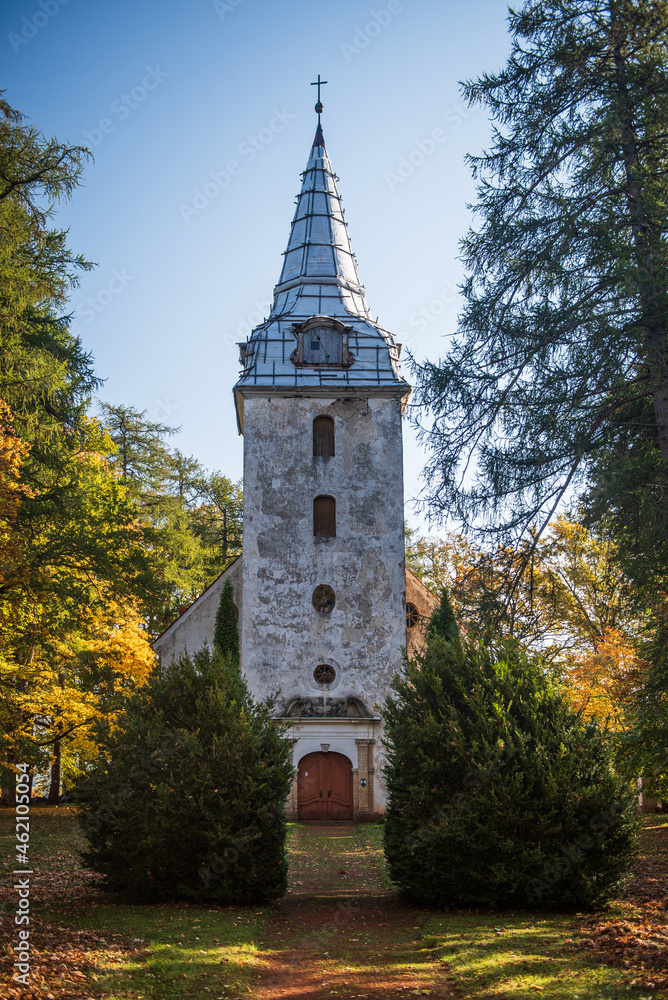 Lutheran church in Pope, Latvia.