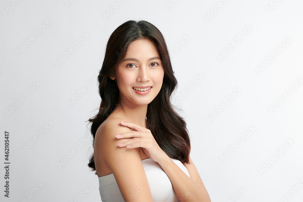 Beautiful young asian woman with clean fresh skin on white background, Face care, Facial treatment, Cosmetology, beauty and spa, Asian women portrait. Beautiful young asian woman with clean fresh skin on white background, Face care, Facial treatment, Cosmetology, beauty and spa, Asian women portrait.