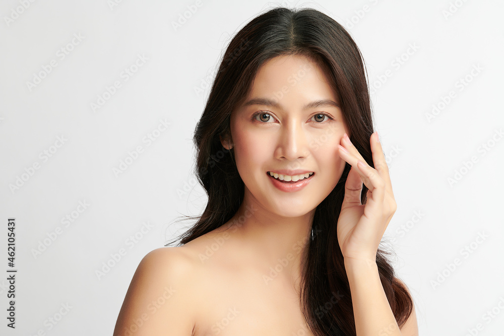 Beautiful young asian woman with clean fresh skin on white background, Face care, Facial treatment, Cosmetology, beauty and spa, Asian women portrait. Beautiful young asian woman with clean fresh skin on white background, Face care, Facial treatment, Cosmetology, beauty and spa, Asian women portrait.