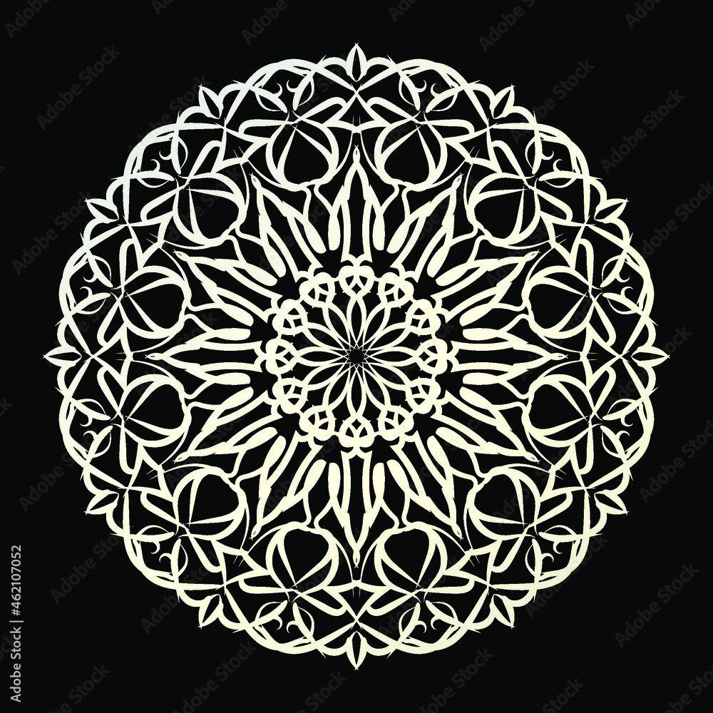 Mandala Vector Illustration In Black And White Design Mandala Vector Illustration In Black And White Design